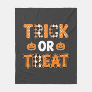 Trick or Treat Halloween Pompoen Vector Ontwerp_1 Fleece Deken