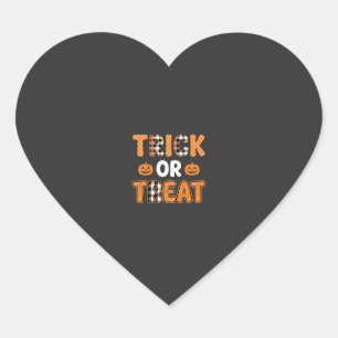 Trick or Treat Halloween Pompoen Vector Ontwerp_1 Hart Sticker