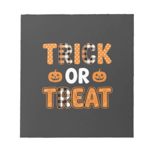 Trick or Treat Halloween Pompoen Vector Ontwerp_1 Notitieblok
