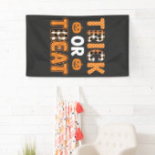Trick or Treat Halloween Pompoen Vector Ontwerp_1 Spandoek (Insitu)