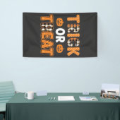 Trick or Treat Halloween Pompoen Vector Ontwerp_1 Spandoek (Beurs)