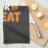 Trick or Treat Halloween Pompoen Vector Ontwerp_1 Theedoek (Quarter Fold)
