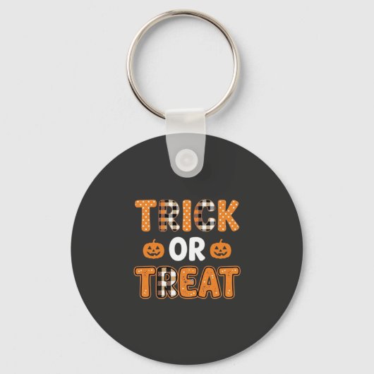 Trick or Treat Halloween Pompoen Vectorontwerp_1 Sleutelhanger (Voorkant)