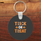 Trick or Treat Halloween Pompoen Vectorontwerp_1 Sleutelhanger (Voorkant)