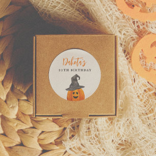 Trick or Treat Halloween Pompoen Verjaardags Favor Ronde Sticker