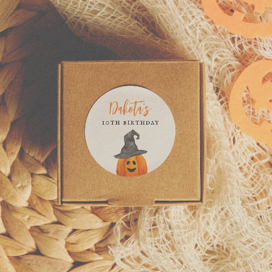 Trick or treat Halloween Pompoen Verjaardagsgunst Ronde Sticker