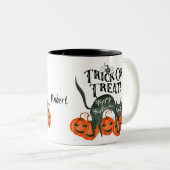 trick or treat Halloween pompoenen koffie mok (Voorkant rechts)