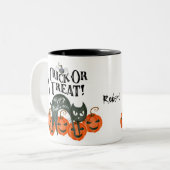 trick or treat Halloween pompoenen koffie mok (Voorkant links)