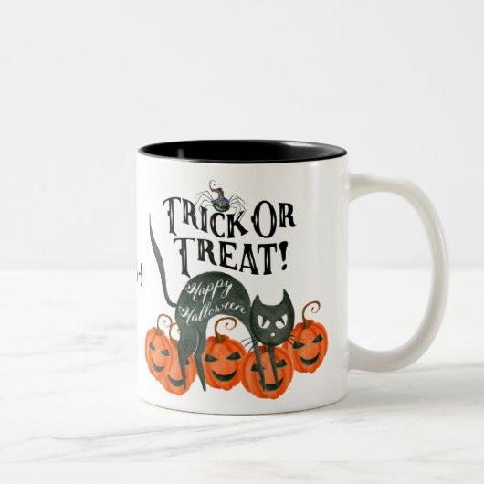 trick or treat Halloween pompoenen koffie mok (Rechts)