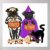  Trick or treat Halloween Pugs Posters (Voorkant)
