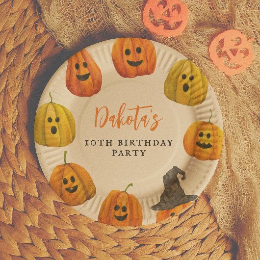 Trick or treat Halloween Pumpkin Birthday Party Papieren Bordje