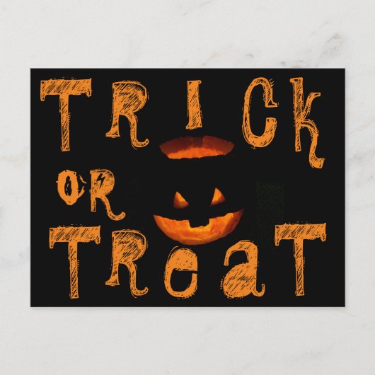 Trick or treat Halloween Pumpkin Briefkaart (Voorkant)