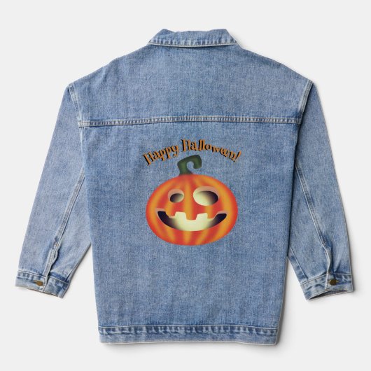Trick or treat Halloween Pumpkin Denim Jacket (Achterkant)