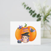 Trick or treat Halloween Pumpkin en Hégel Briefkaart (Staand voorkant)