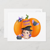 Trick or treat Halloween Pumpkin en Hégel Briefkaart (Voorkant / Achterkant)