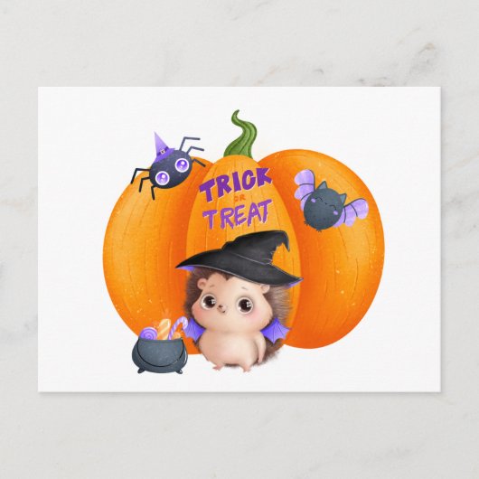 Trick or treat Halloween Pumpkin en Hégel Briefkaart (Voorkant)