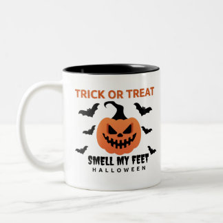 Trick or treat Halloween Pumpkin Funny Tweekleurige Koffiemok