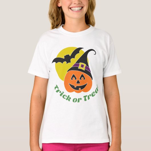 Trick or treat Halloween Pumpkin - Gepersonaliseer T-shirt (Voorkant)