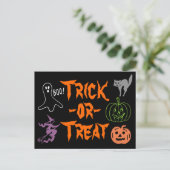 Trick-or-Treat Halloween Pumpkin Ghost Witch Briefkaart (Staand voorkant)
