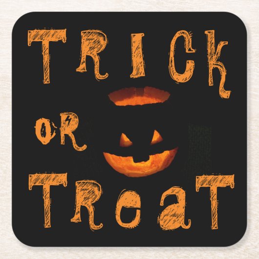 Trick or treat Halloween Pumpkin Kartonnen Onderzetters (Voorkant)