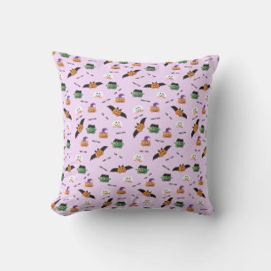 Trick or treat Halloween Pumpkin Pattern Paars Kussen