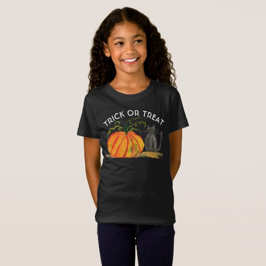 Trick or treat Halloween Pumpkin Schattigee Waterv T-shirt (Voorkant volledig)