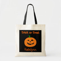 trick or treat Halloween Pumpkin Treat Bag