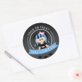 Trick or Treat Halloween Punk Meisje Ronde Sticker (Envelop)