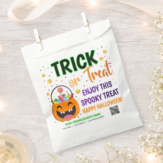 Trick or treat Halloween QR Code Treat Bedankzakje (Geknipt)