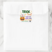 Trick or treat Halloween QR Code Treat Vierkante Sticker (Tas)