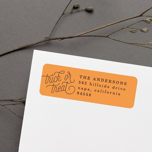 Trick or treat Halloween Return-adres Etiket