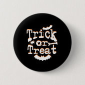 trick or treat halloween ronde button 5,7 cm (Voorkant)