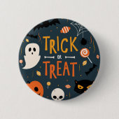 trick or treat Halloween Ronde Button 5,7 Cm (Voorkant)