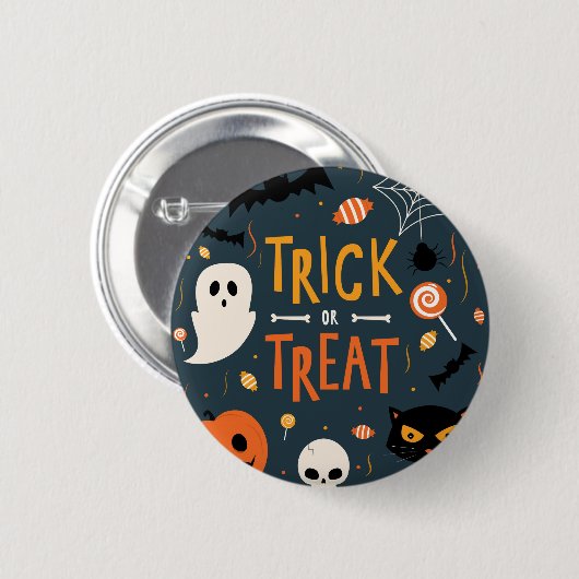 trick or treat Halloween Ronde Button 5,7 Cm (Voorkant /achterkant)