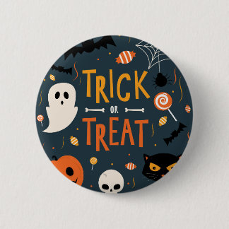 trick or treat Halloween Ronde Button 5,7 Cm