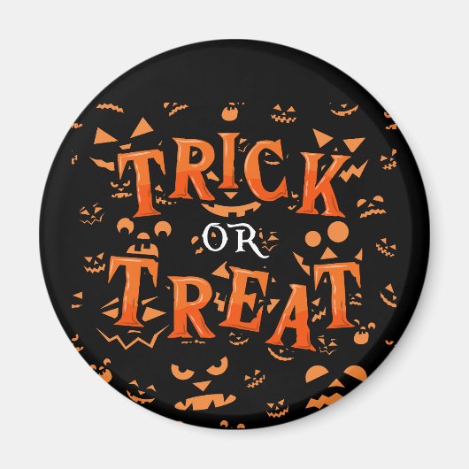 Trick or treat Halloween ronde magneten (Voorkant)