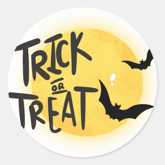 Trick or treat halloween ronde sticker (Voorkant)