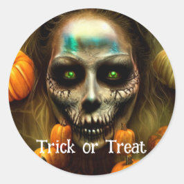 Trick or Treat Halloween Ronde Sticker