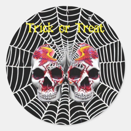 Trick or Treat Halloween Ronde Sticker (Voorkant)
