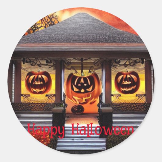 Trick or Treat Halloween Ronde Sticker (Voorkant)