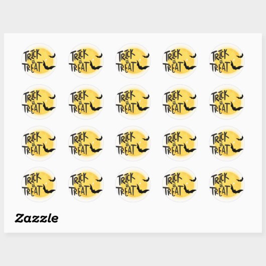 Trick or treat halloween ronde sticker (Vel)