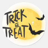 Trick or treat halloween ronde sticker (Voorkant)