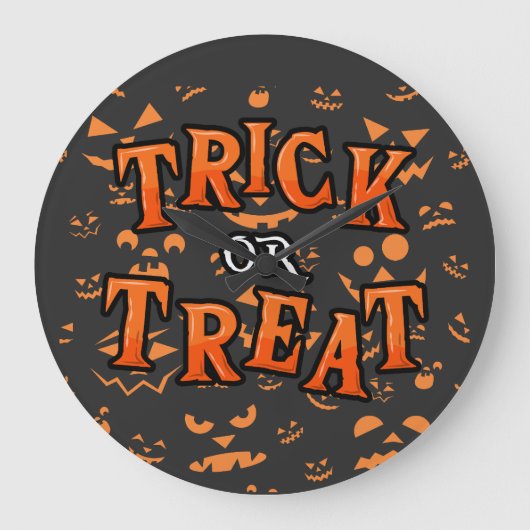 Trick or treat Halloween ronde wandklokken (Voorkant)