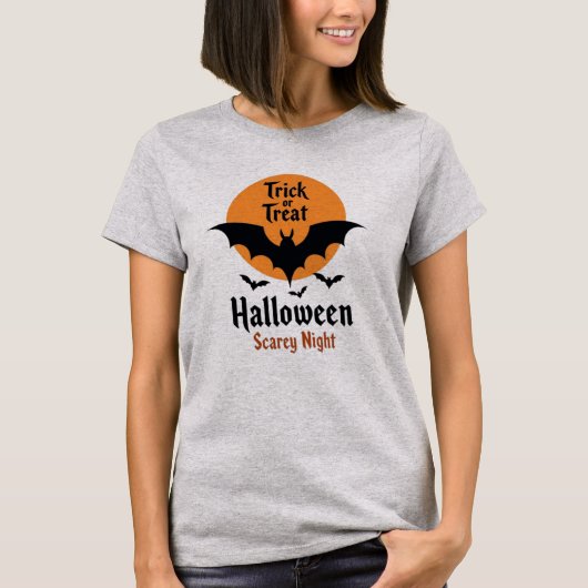Trick or Treat Halloween Scary Night Bat T-shirt (Voorkant)