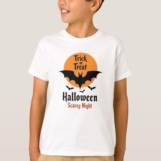 Trick or Treat Halloween Scary Night Bat T-shirt (Voorkant)