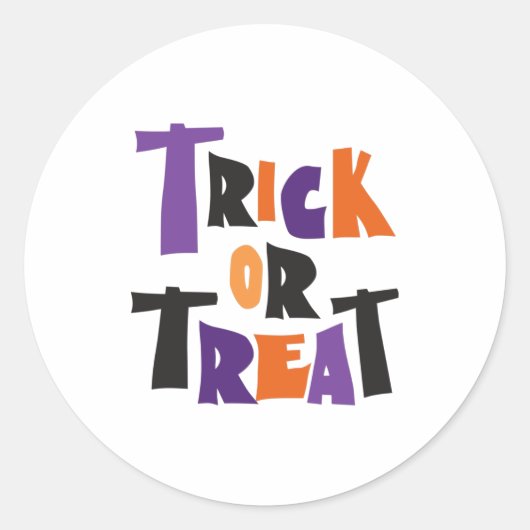 Trick or treat Halloween scary night Ronde Sticker (Voorkant)