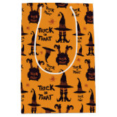 Trick or treat Halloween schattig sinaasappel Medium Cadeauzakje (Voorkant)