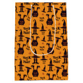 Trick or treat Halloween schattig sinaasappel Medium Cadeauzakje (Achterkant)