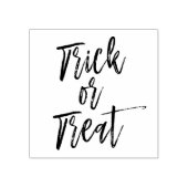 Trick or treat Halloween Script Modern Stamp Rubberstempel (Afrduk)