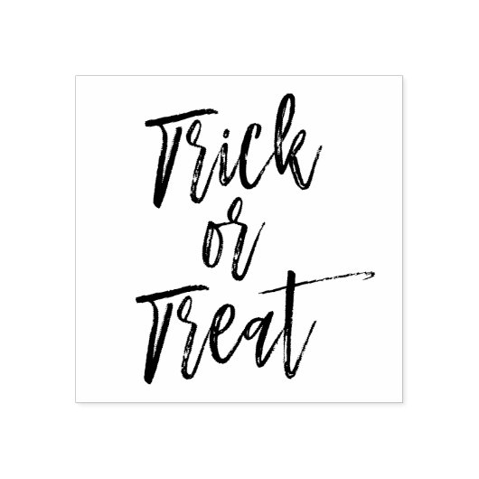 Trick or treat Halloween Script Modern Stamp Rubberstempel (Afrduk)
